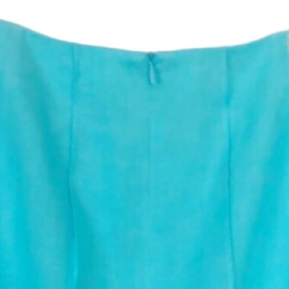 Talbots Aqua Blue Seamed Linen Skirt Size 18 - Picture 8 of 16